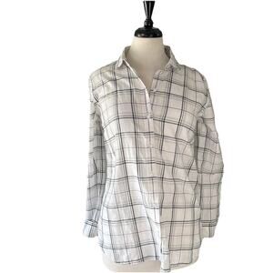 Barbour Comond Shirt Women’s US 4 Plaid Button Up Relaxed Fit Long Sleeve NWT